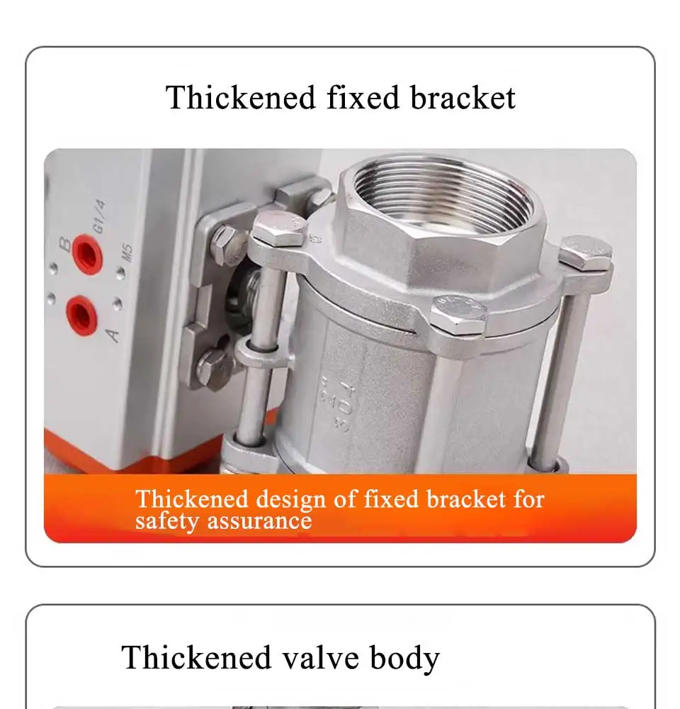 Magnetventil DN8 DN10 DN15 DN20 DN25 DN32 DN40 DN50 Three Piece Pneumatic Ball Valve Q611F-16P With High Platform 304 Double Acting Pneumatik — Detail 3