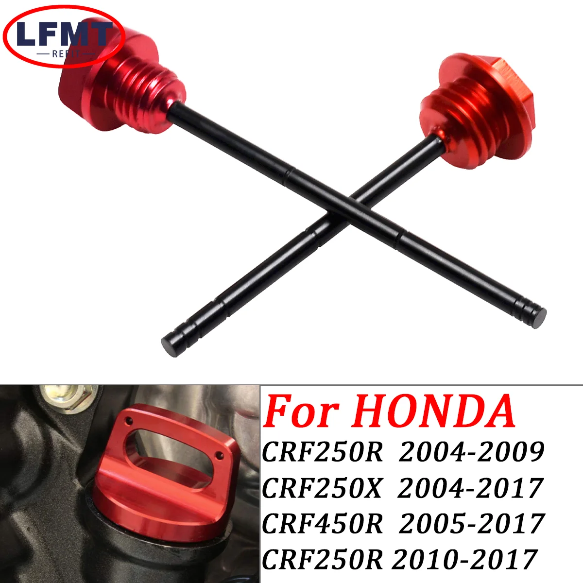 CNC Aluminum Oil Dipstick Gauge Plugs For HONDA CR250R CRF250X CRF450X CRF 250R 250X 450X 2004 2005 2006 2007 2008 2009-2017