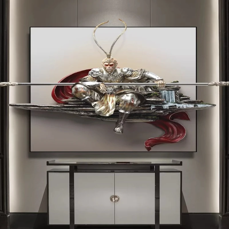Living room hanging paintings Qitian Great Sage three-dimensional relief decorative paintings Sun Wukong corridor aisle murals