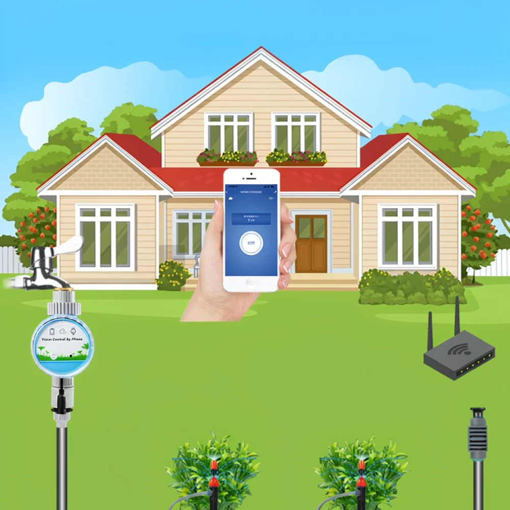 Smart Garden Irrigation Timer WiFi Bluetooth Controller Automatic Hose Faucet System For Lawn Yard Plant Care