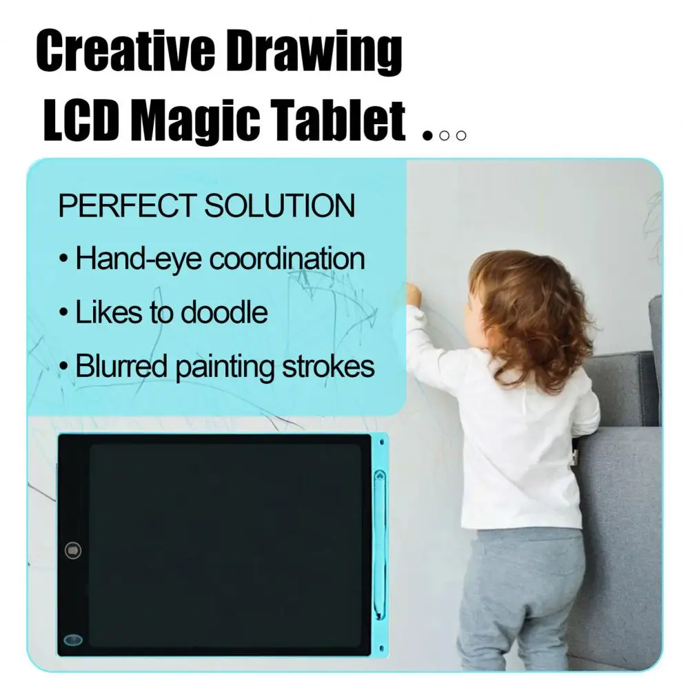 Tableta de escritura LCD para niños, tablero de garabatos con bolígrafo, pantalla LCD alimentada por batería, juguete de tableta de dibujo electrónico interactivo ligero