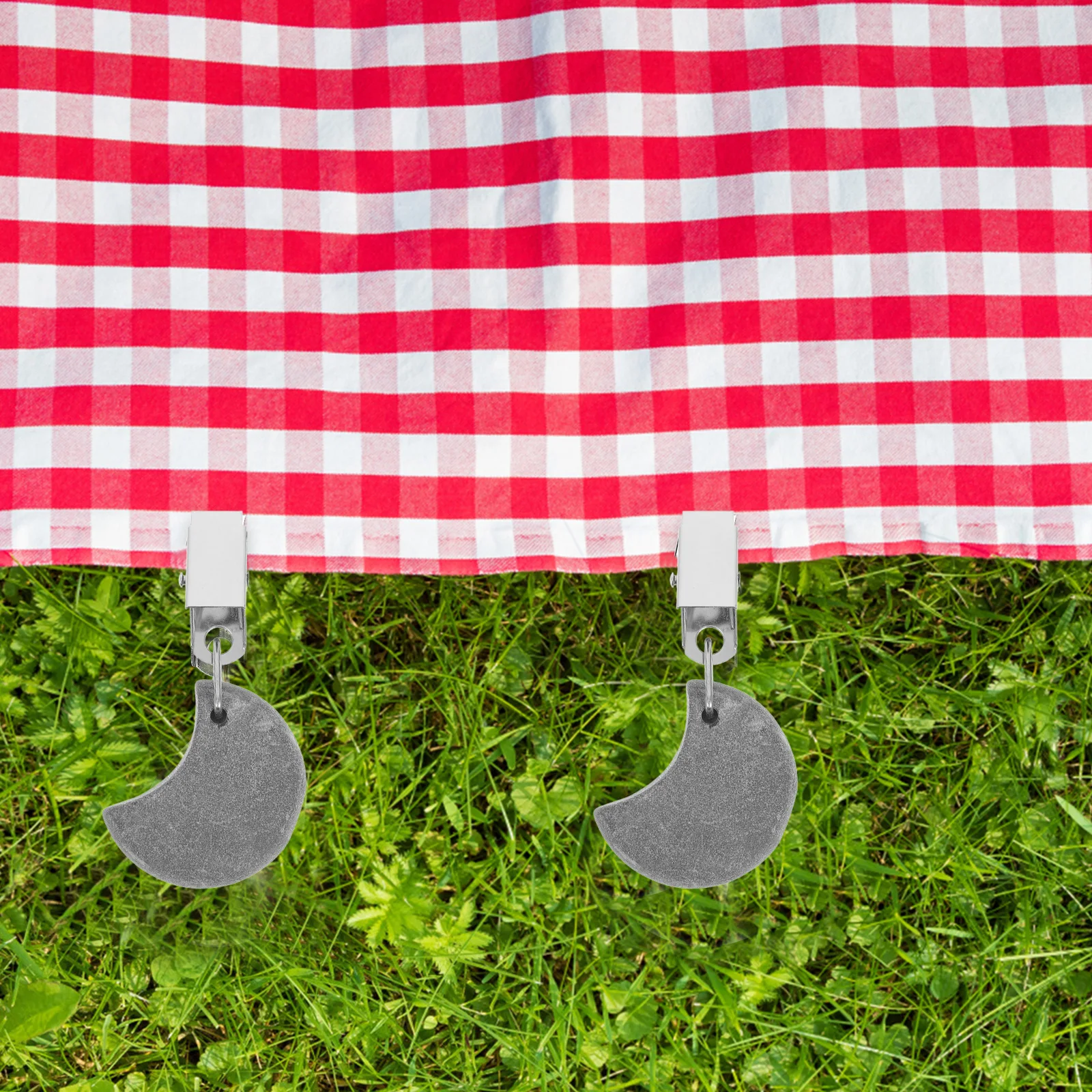 

4pcs Reusable Marble Weights Grey Camping Outdoor Cloth Weight Accessories Table Reusable Table Cover Clip Cover Clamps