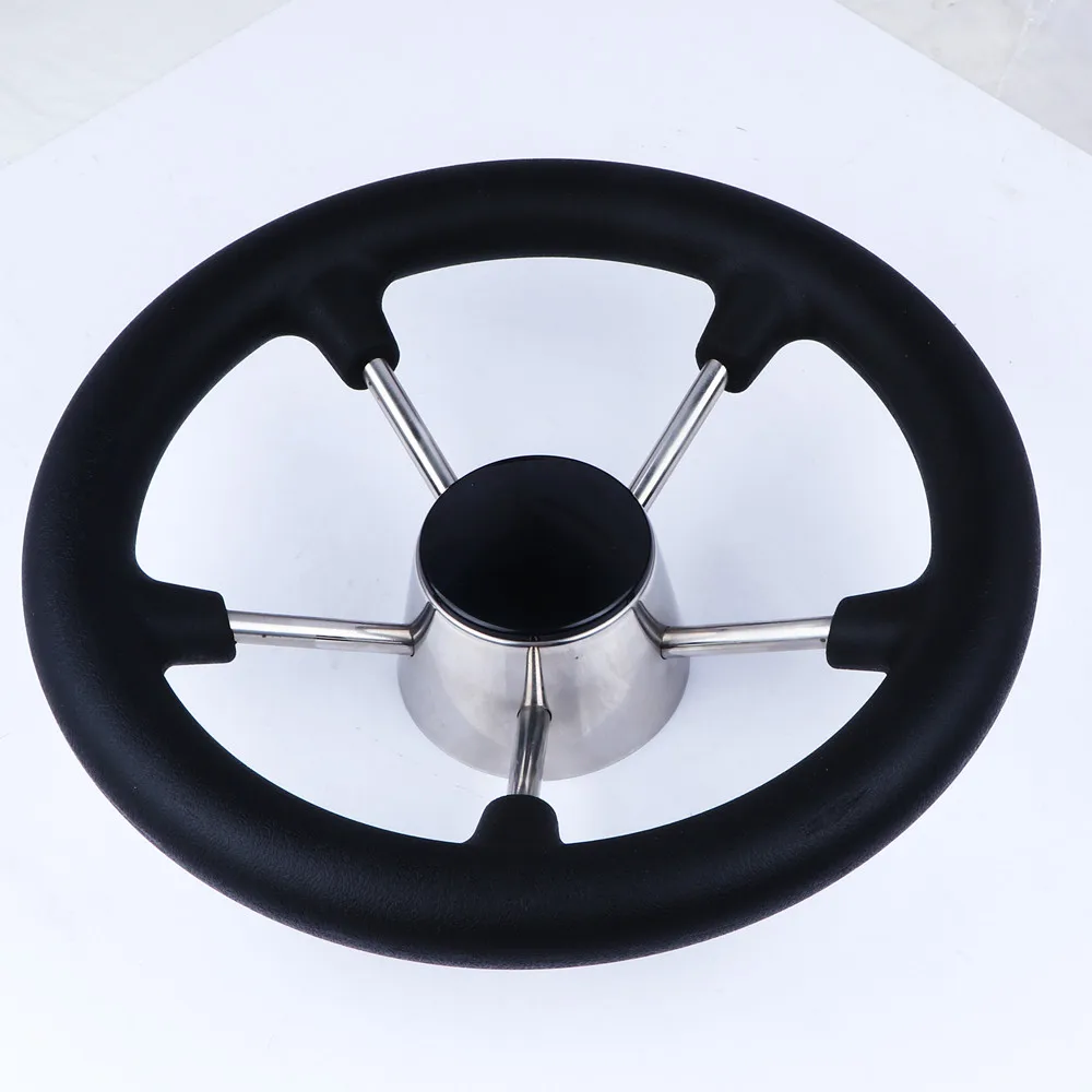 Universal 280MM Boat Black Foam stainless steel 5 Spoke Marine Boat Yacht