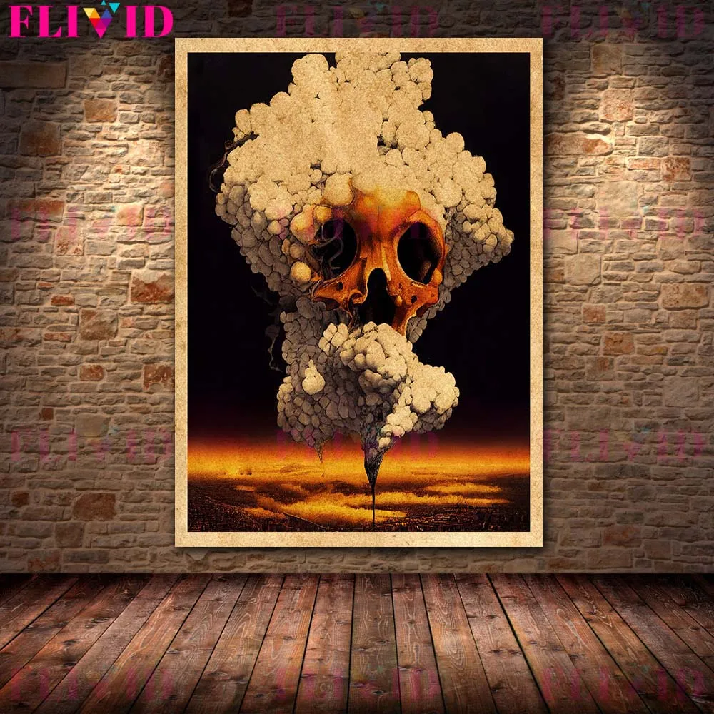 The Night Is Coming Dark Magic Vintage Art Print Poster Flowers And Snakes In Hands Wall Art Abstract Skeleton Canvas Art Print