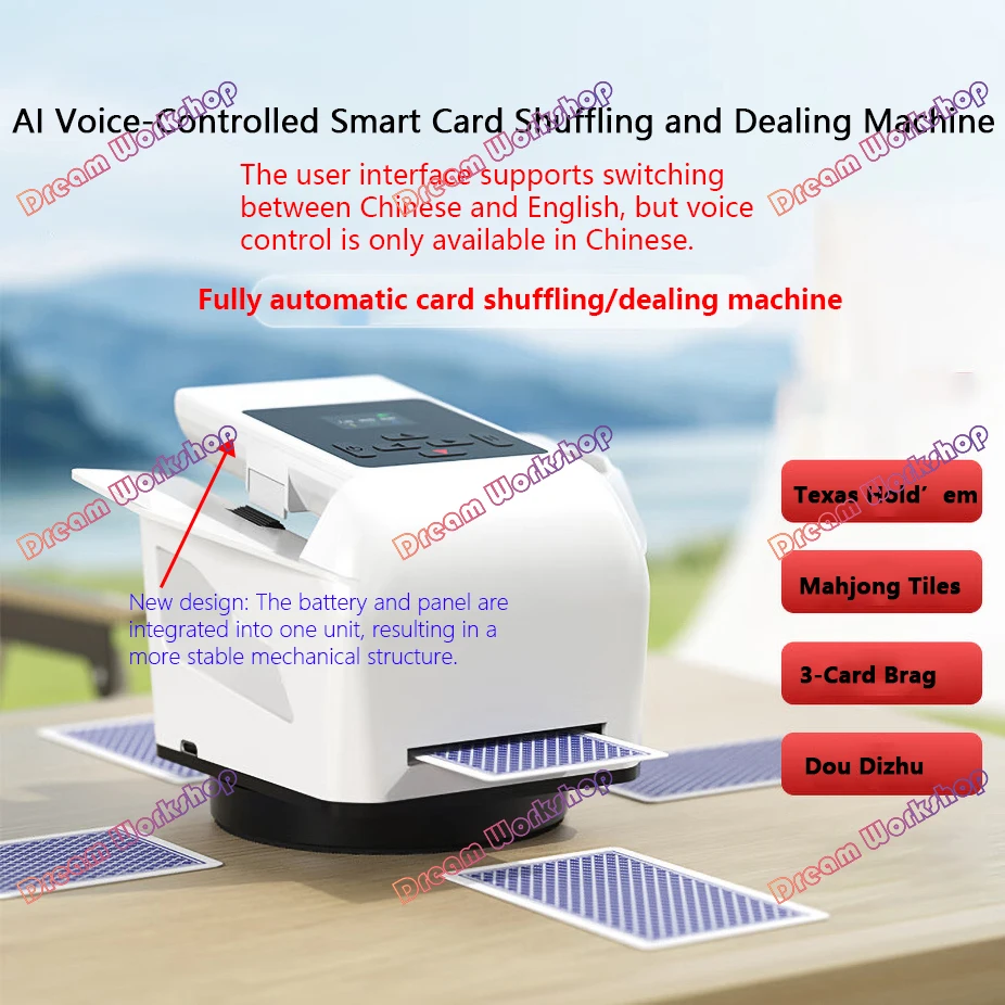 Automatic Playing Card Shuffler Mixer Games Poker Sorter Machine Dispenser for Travel Home Party Poker Device 5200mAh