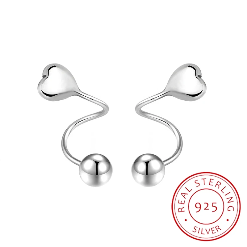 

Temperament, Versatile Niche Design, Genuine S925 Silver Heart-shaped Rotating Women's Earrings, Creative and Fashionable