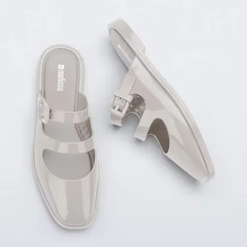 Тапочки Мэри Джейн на низком каблуке Melissa, женские сандалии на плоской подошве, летние туфли-стринги без шнуровки с пряжкой и круглым носком, материал ПВХ