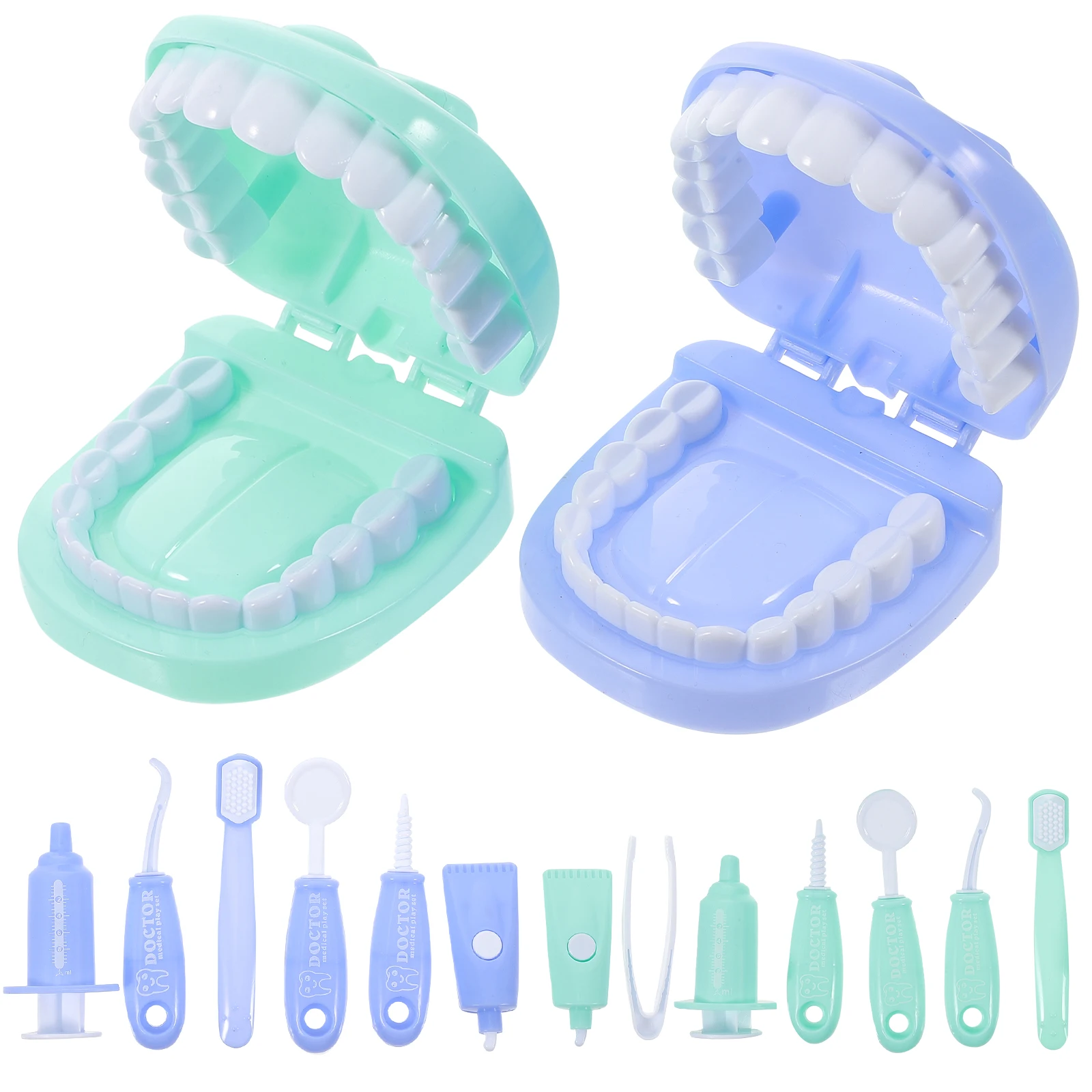 Ensemble de jeu de simulation de dentiste pour enfants, 2 ensembles, Kit de médecin de simulation à la mode avec boîte de rangement, encourage les mains et les yeux