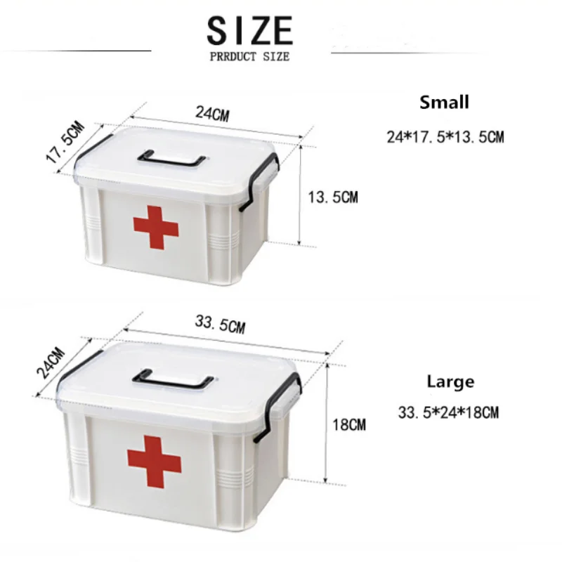 Medical First Aid Kit Household Medicine Box Double-layer Box Portable Medicine Box Cosmetic Tools Multifunctional Storage Box