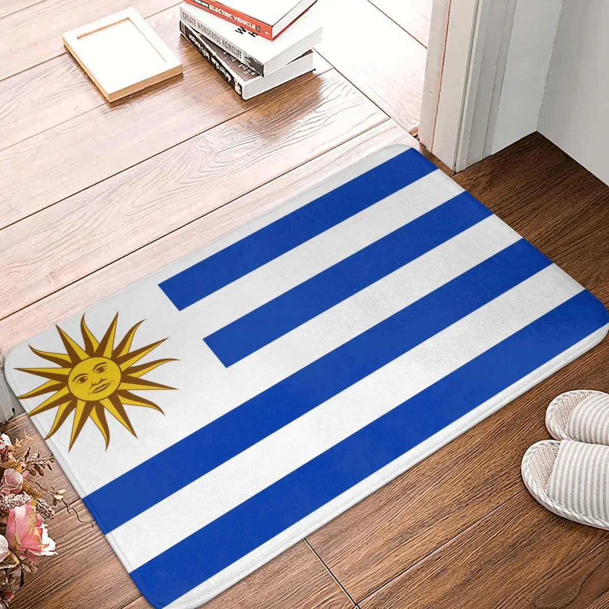 Official National Uruguay Flag Bath Mat Sun Blue Bathroom Rug for Shower Home Decor Absorbent Soft Foot Mat Non-slip Toilet Mat