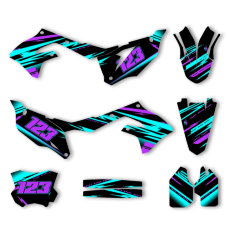 

DSMTECH For KAWASAKI KXF450 KX 450 2019 2020 2021 2022 2023 KXF250 KXF 250 2021-2024 Motorcycle Graphics Decals Sticke 010