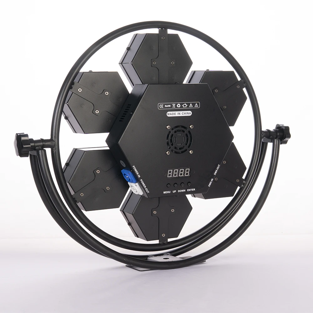 1PCS 200W 126RGBLED strip+Round COB/50W*7 golden LED pixel Background light blinder stage light DJ Disco LED circle retro lights