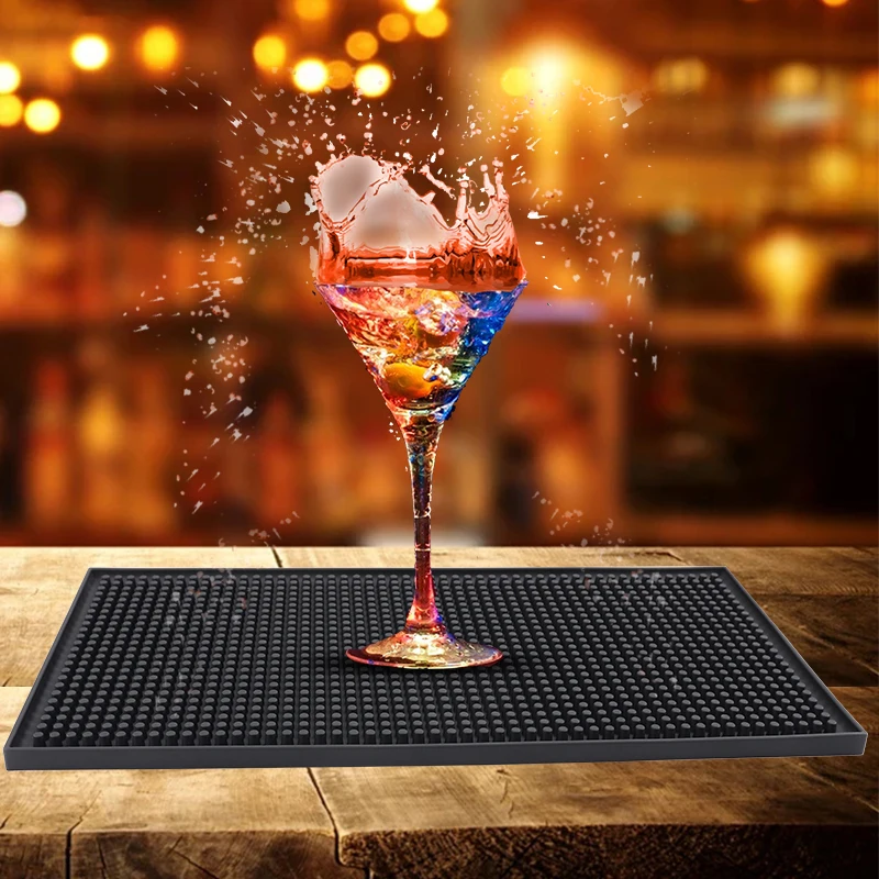 Beer Bar Mat Rubber Drip Tray Waterproof Heat Resistant Durable Kitchen Drain Mat Dish Drying Mat For Home Bar Cafe