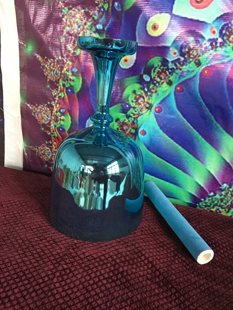Star Linkup Third Octave Titanium Blue Crystal Grail Cup, G Tone for Throat Chakra & A Tone for Third Eye Chakra, Professional Sound Therapy Healing Vessel