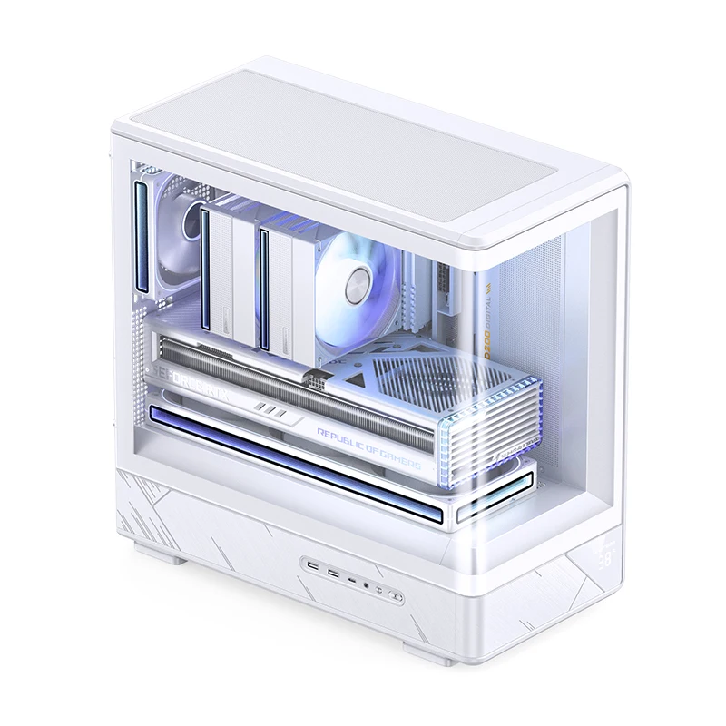 Jonsbo D200 MATX Case Seaview Room Chassis Without Pillars Mini-ITX Digital Display Desktop PC Case Support 240 Water-cooled