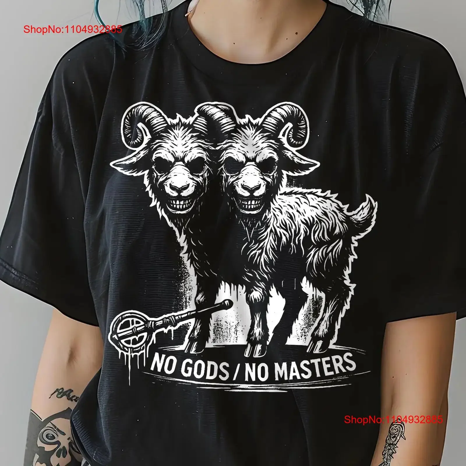 

No God Master T Shirt Trippy Gothic Alt Clothing Dark Aesthetic Fashion Crust Punk Grunge Anti Religion vintage Washed