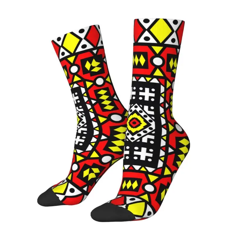 Custom Kawaii Kizomba Samakaka Ankara Socks Men Women Warm 3D Printing African Pattern Wax Design Football Sports Socks