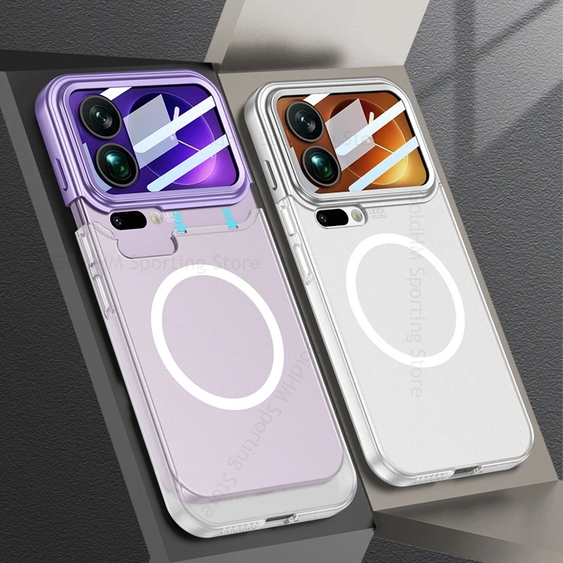 

For Magsafe Translucent Case For Xiaomi 17 Pro Max Wireless Charging Magsafing Matte Cover For Xiaomi 17 Pro Max HD Camera Film