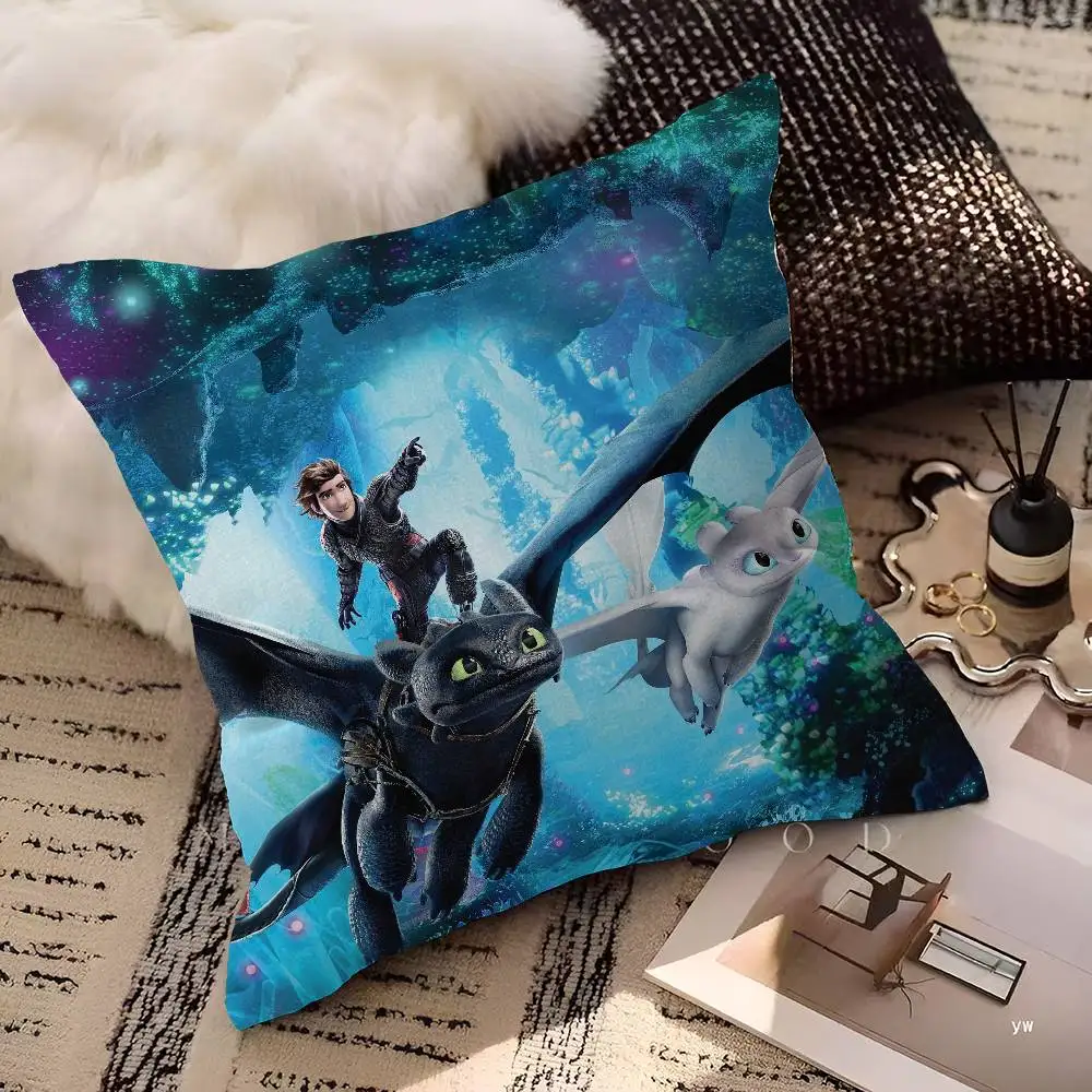 Adventure How To T-Trains Your D-Dragon Cushion Cover Inches Farmhouse Decor Home Throw Pillow Covers for Couch Decorations