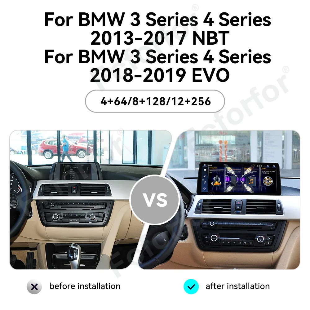 12.9 Inch Car Radio Ultra Dual BT CarPlay For BMW 3/4 series NBT EVO Android 13 HD Screen Multimedia Player GPS Navi Head Unit