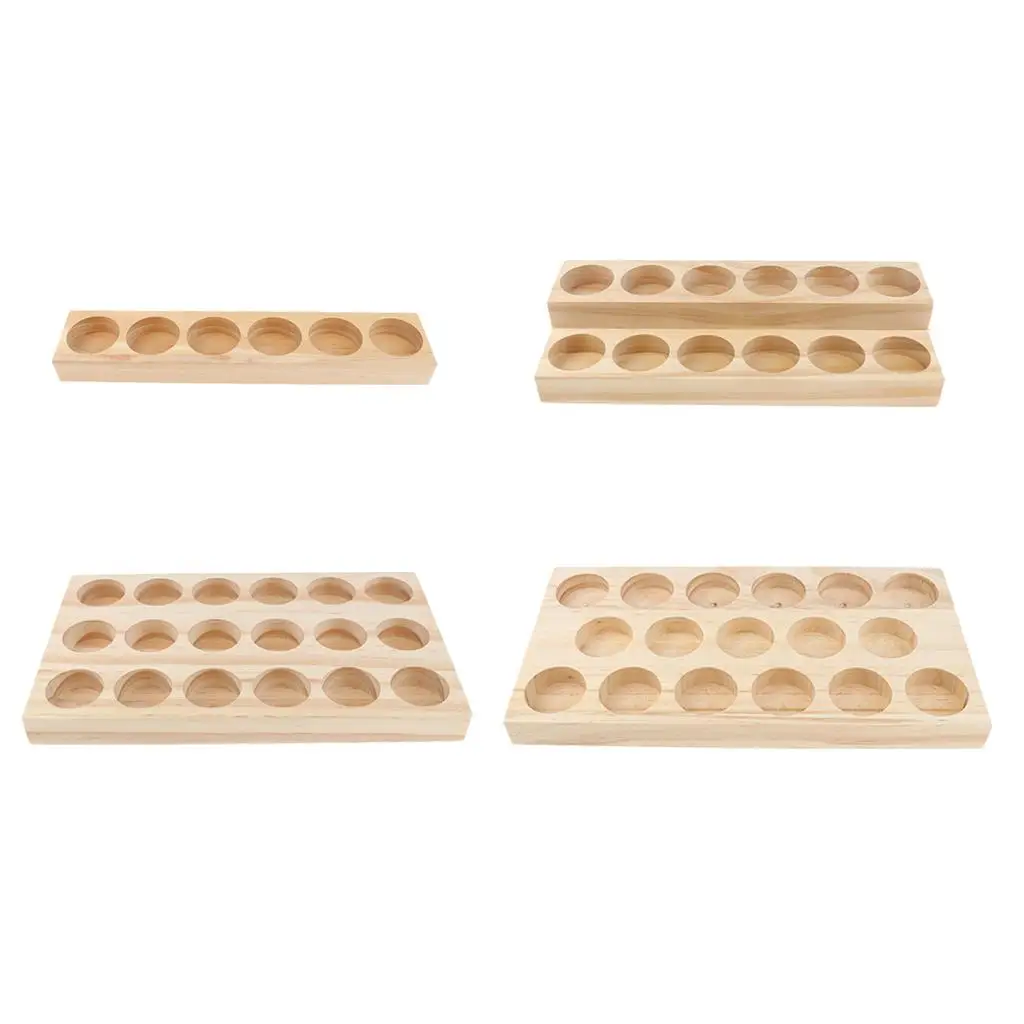 Essential Oil 6 Holes Oil Storage Organizers Wooden Box 15ml Bottles