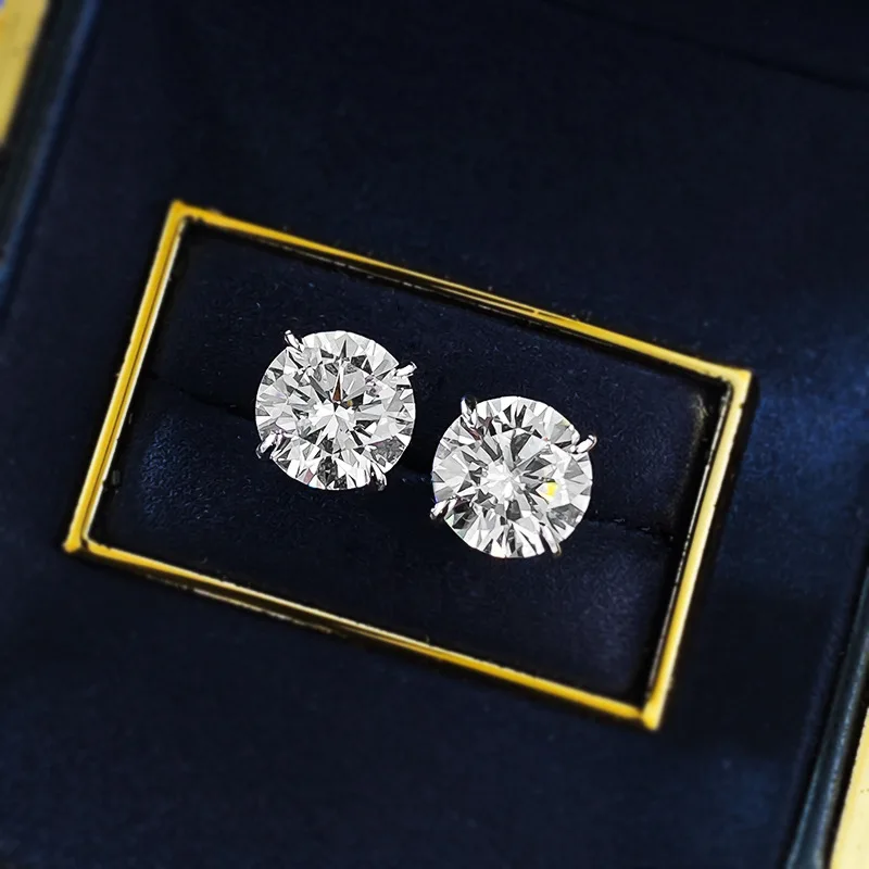 4 Prong 0.2-2CT Moissanite Stud Earring D Color For Women Men S925 925 Sterling Silver Party Wedding Diamond Earring Jewelry