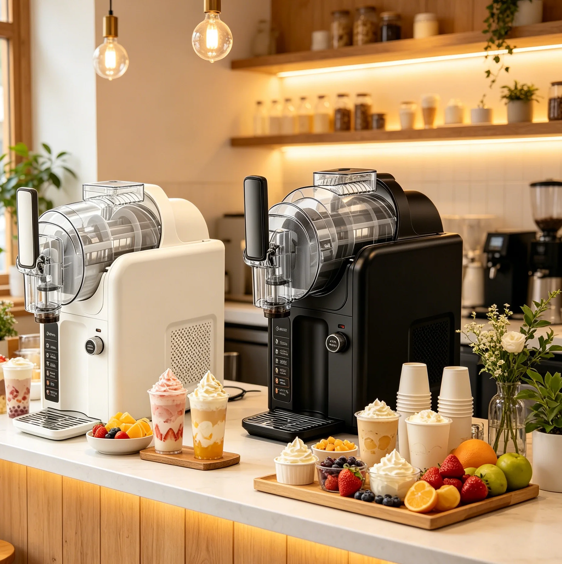 Single Cylinder 1200W Automatic Ice Cream Maker, 750W, 5 Flavors, Stable Operation, Quiet & Low Vibration