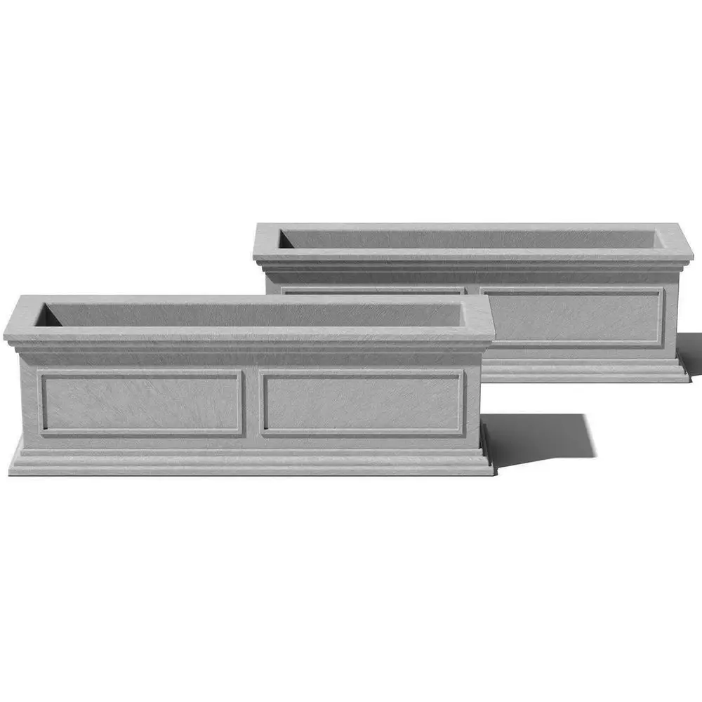 Window Box Plastic Planter - Large Rectangular Planter for Outdoor Balcony/Windowsill | Crack-Resistant All-Weather | Classic Es