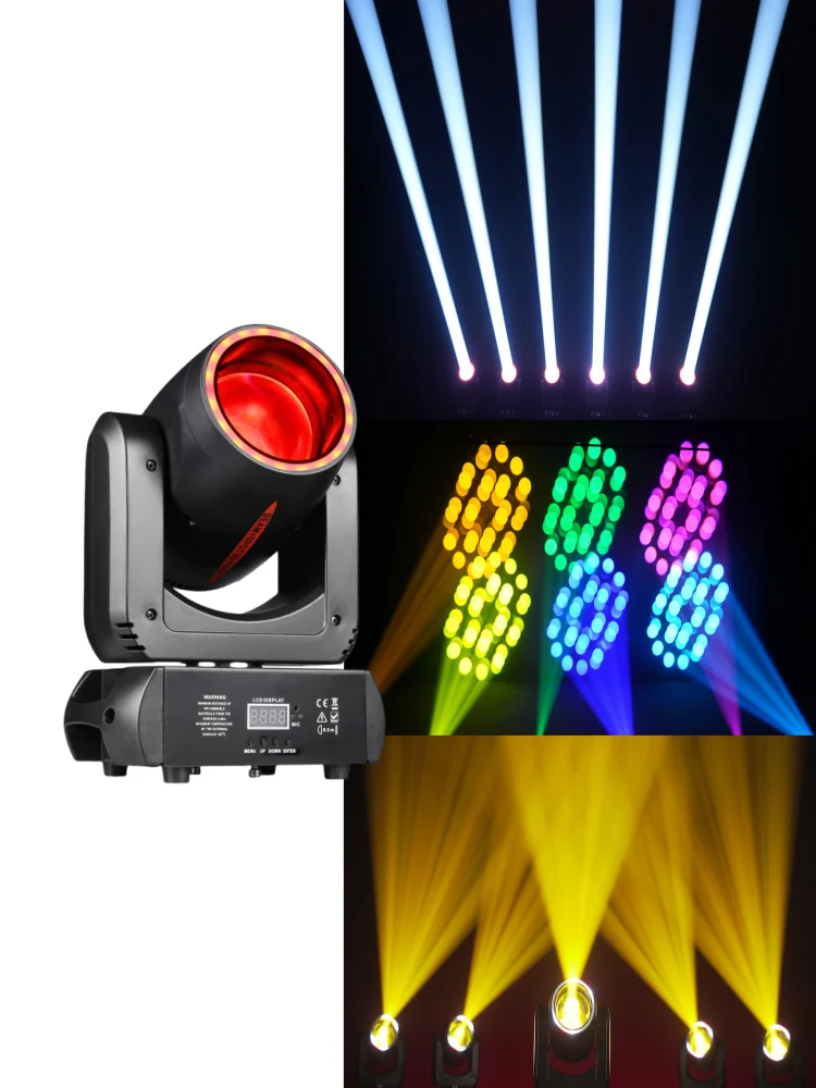 2 pièces 180W LED phares mobiles Mini 3in1 faisceau & 3DSpot & effet Halo 18 prismes rotatifs 8 couleurs & 8 Gobos DJ boule disco lumières Disco