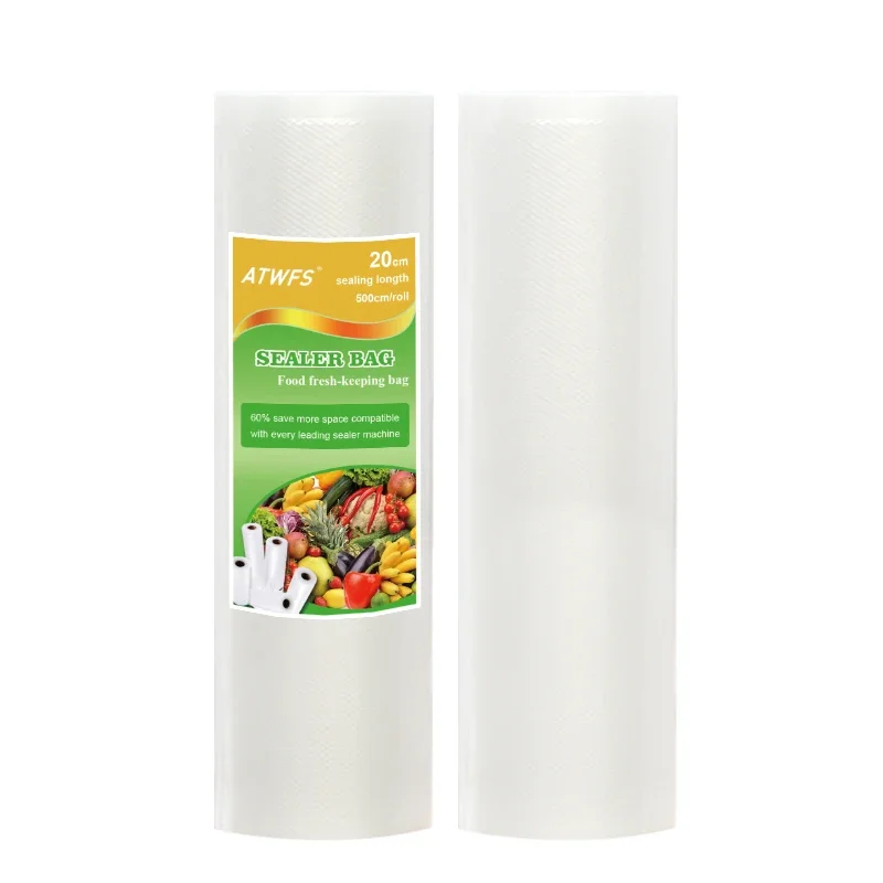 ATWFS 20cm x 500cm Vacuum Food Bag Roll for Kitchen Storage Freshness