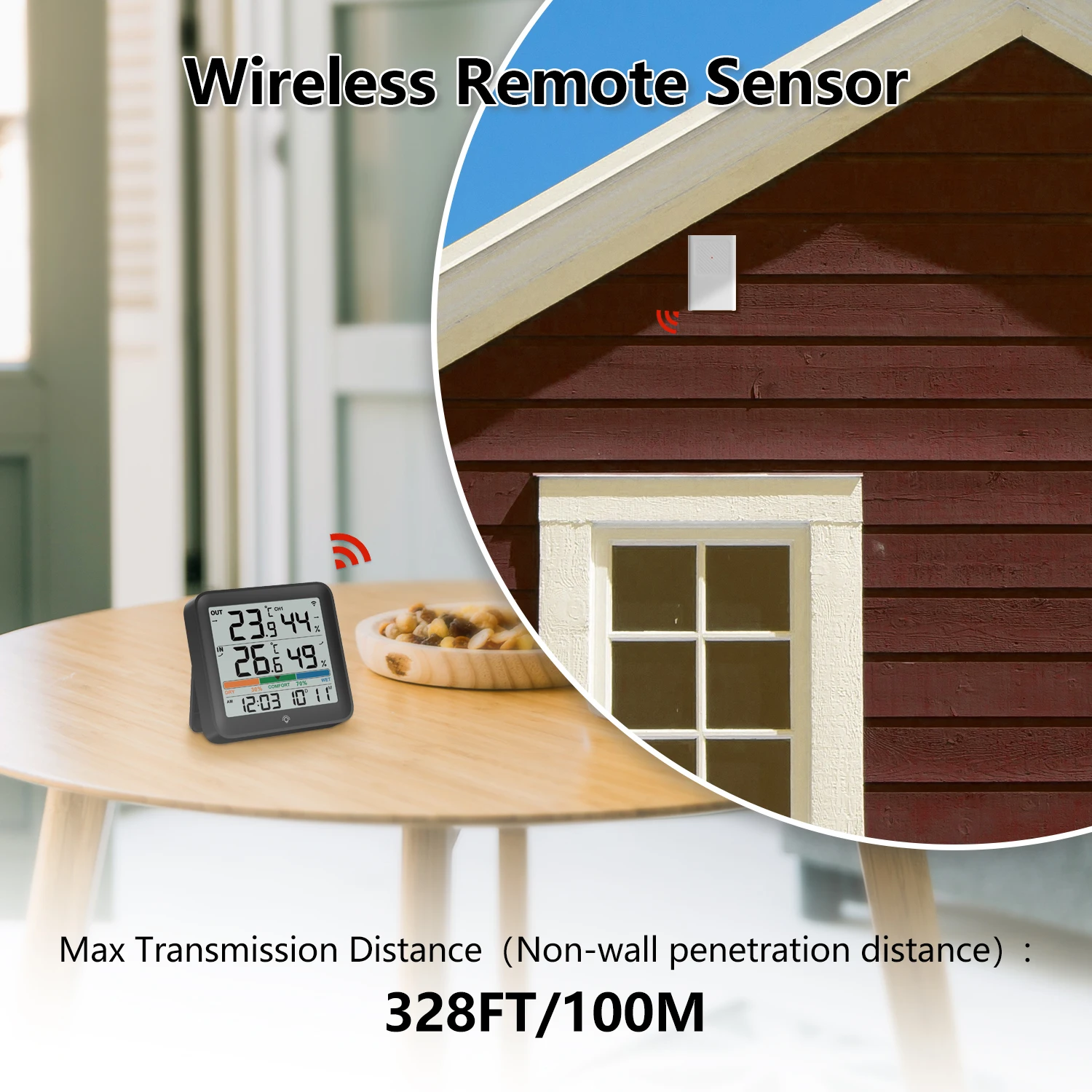 LCD ميزان الحرارة الرقمي الرطوبة المنزل داخلي درجة الحرارة مقياس الرطوبة الاستشعار قياس توقعات الطقس درجة الحرارة Monit