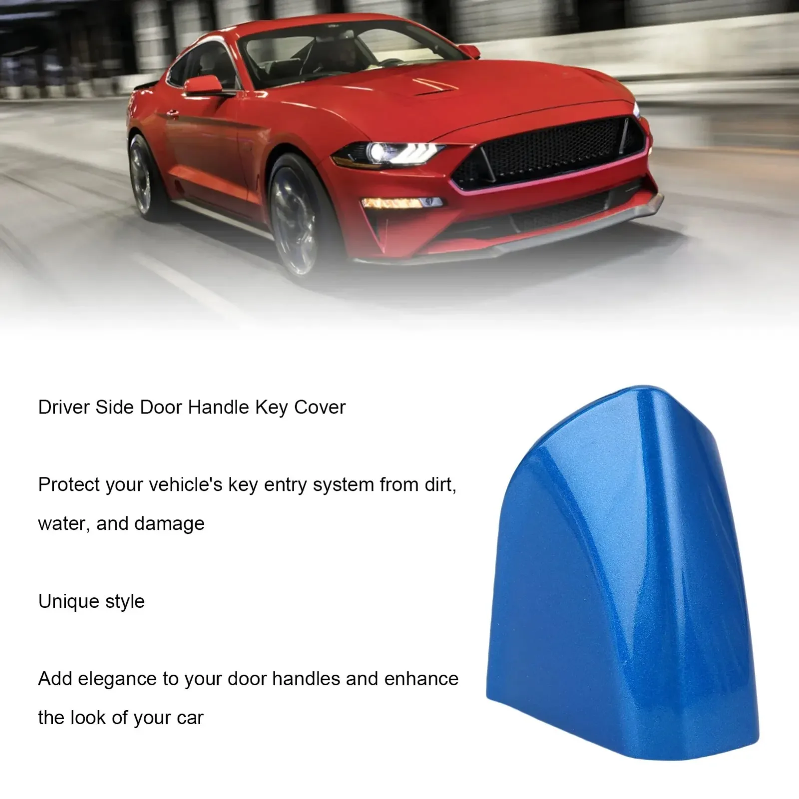For Ford Mustang 2015-2022 LHD Driver Side Door Handle Key Cover 3Z 63218A15 ACPTM Abrasion Exterior Door Handle Lock Bezel Cap