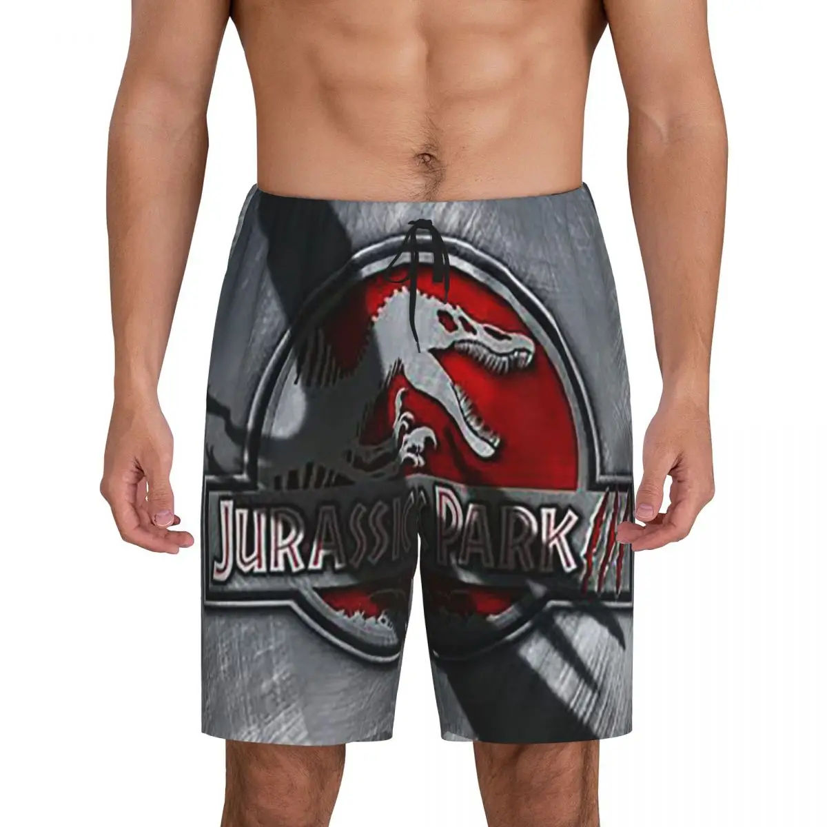 

Мужские шорты для сна с принтом динозавров из «Парка Юрского периода», пижамные шорты, нижняя часть комплекта для сна, шорты для отдыха, пижамные штаны