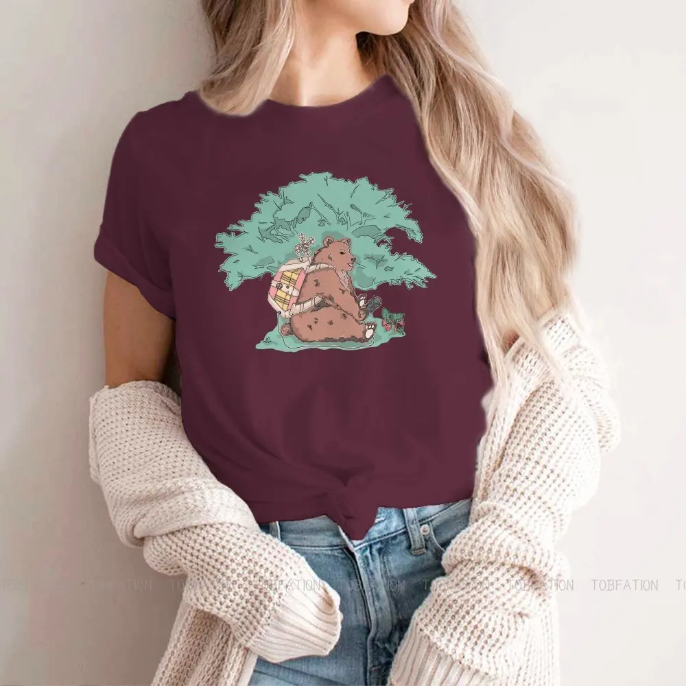 Essential Printing Harajuku TShirt Forest Bear Animal Green Nouveau Streetwear 5XL Popular T Shirt Girl Short Sleeve Unique Gift