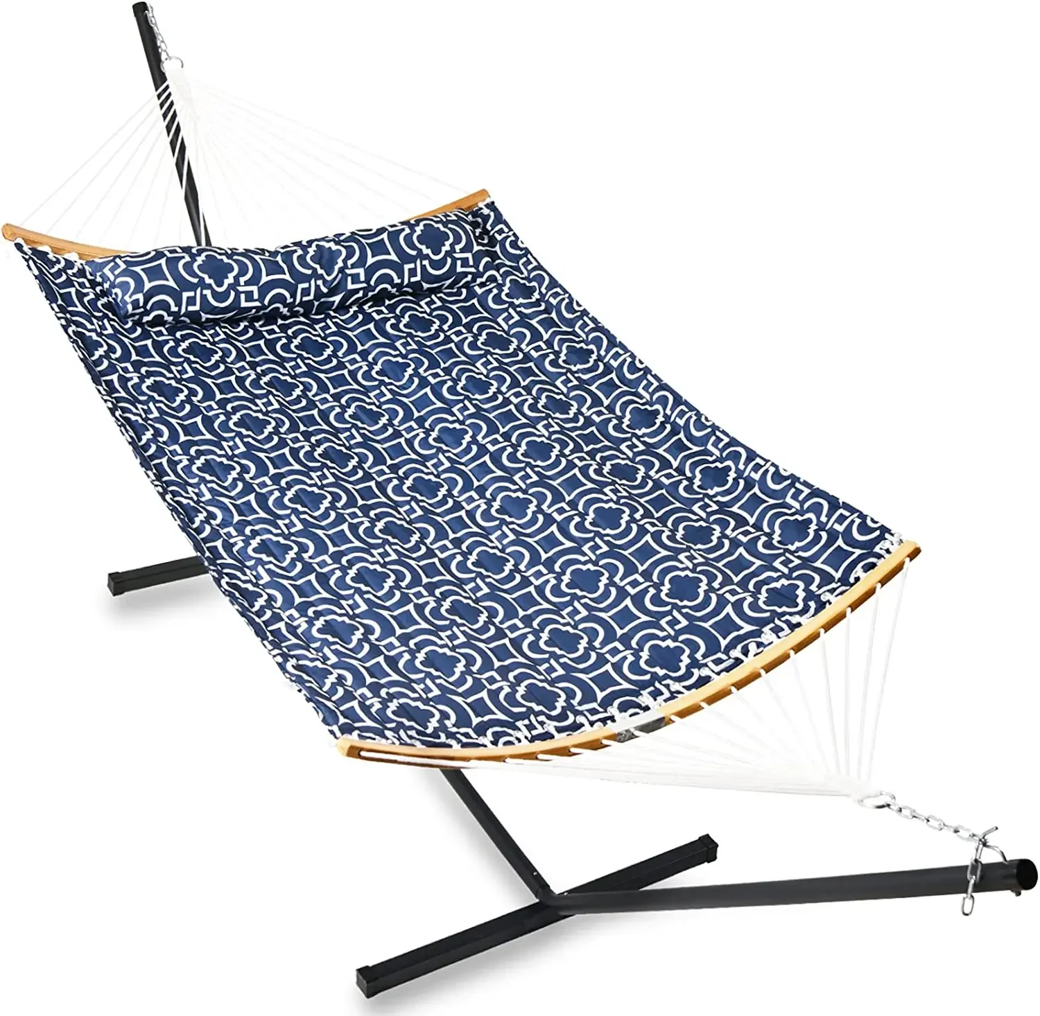 HMK High Quality Portable Double Hammock with Steel Stand Adjustable camping swing Hammock Bed