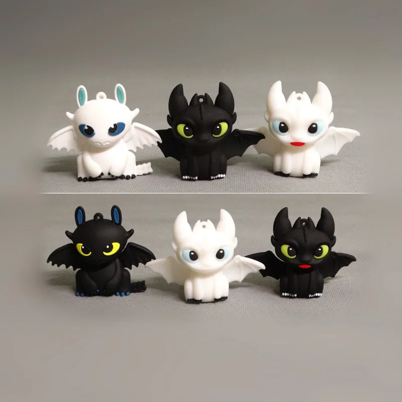 

6cmNight Fury Light Fury Toothless How To Train Your Dragon Epoxy Resin ArtCartoon Mini Figure Doll Statue Collectible Gift Desk