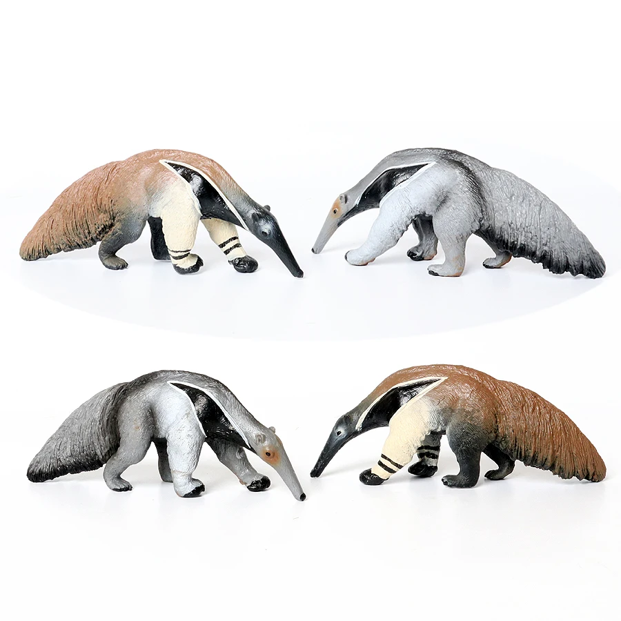 Realistic Wild Animal Model Plastic Anteater With Cub Toys Figure Figurine PVC Model  Educational Collection Kid Toy Gift