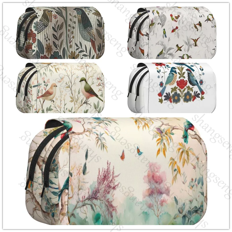 

Branch bird pattern Pencil Case Double Flip Pencil Case School Supplies Children's Pencil Case Storage Cosmetic Bag Gift