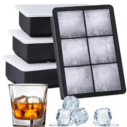 Grid Big Ice Food Mold Giant Jumbo Large Food Grade Silicone Ice Cube Square Tray Mold DIY Ice Maker Ice Cube Tray