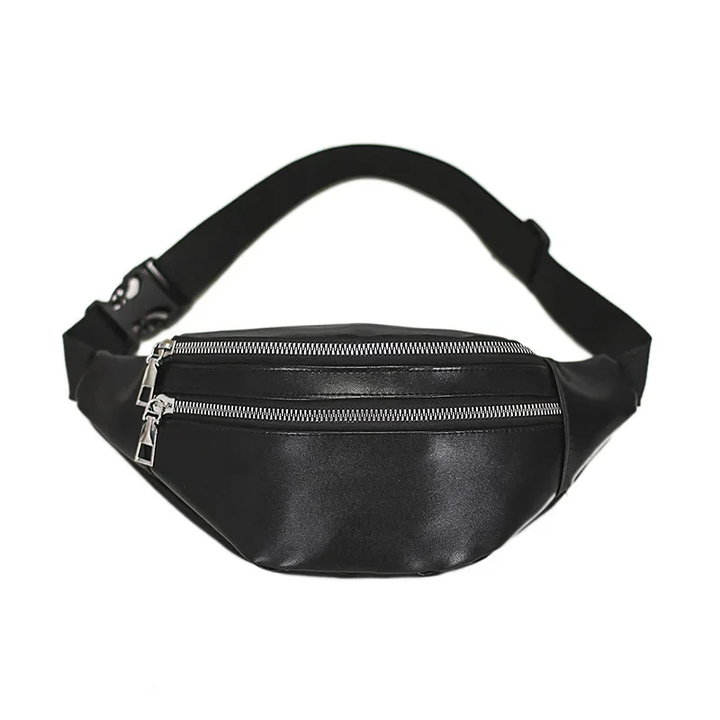 New Fanny Pack PU Leather Waterproof Shoulder Messenger Bag Fashion Large Capacity Fanny Pack Outdoor Sports Men's Chest Bag