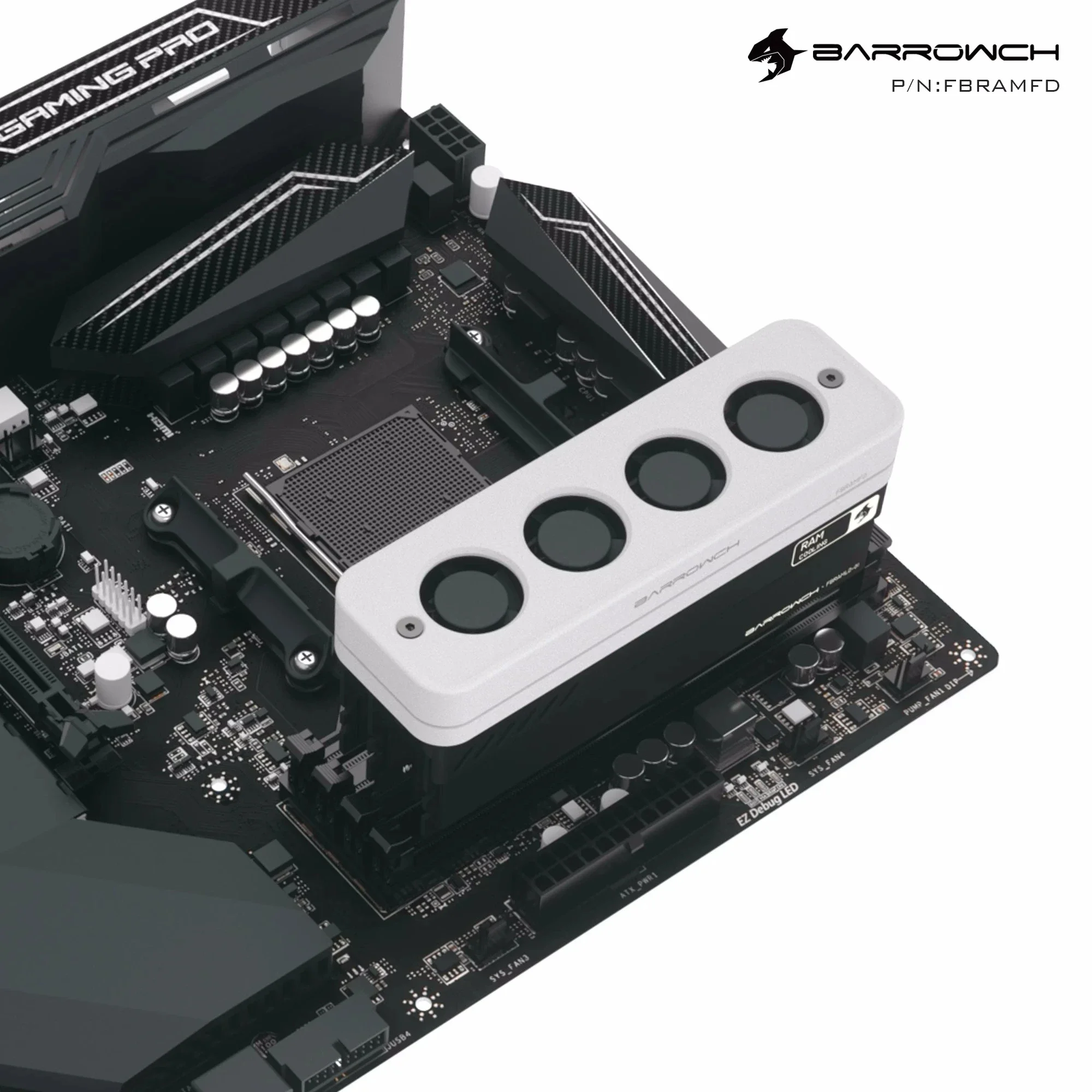 Barrowch 4PCS DDR5 RAM Radiator Fan Air Cooled Heat Radiation For PC Computer DDR5 DDR4 Memory Cooling