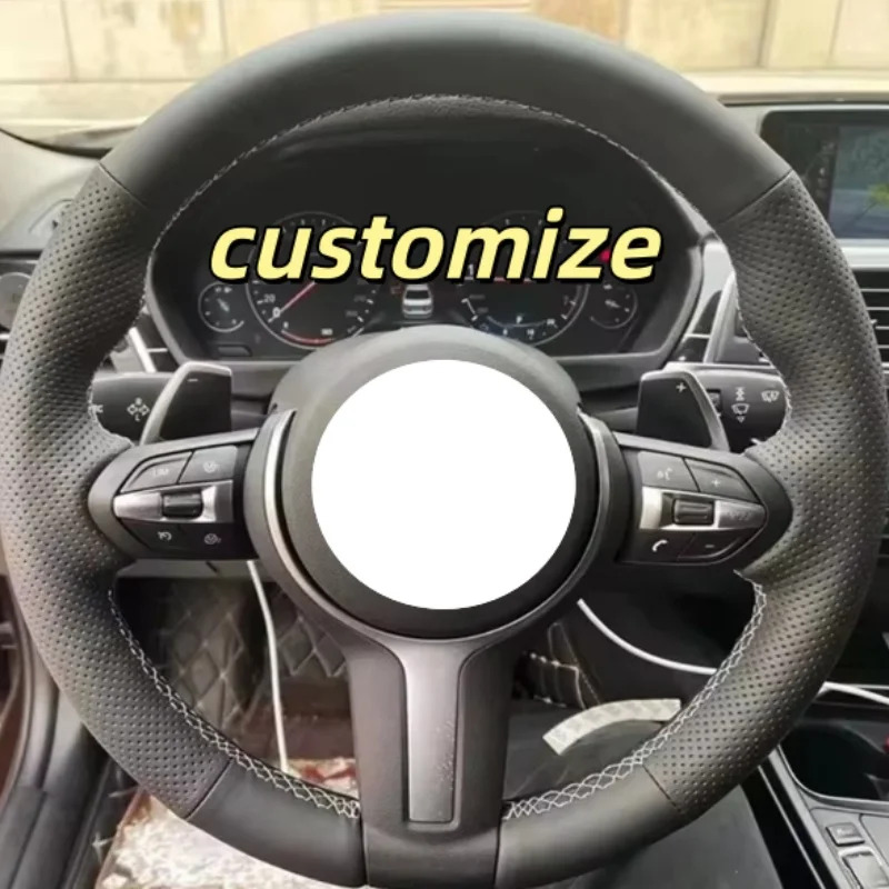 Customize Leather F06 F10 F15 F16 F20 F21 F25 F30 F32gt F80 F82 X1 X3 x5 Accessories Car Steering Wheel Cover For BMW M Sport