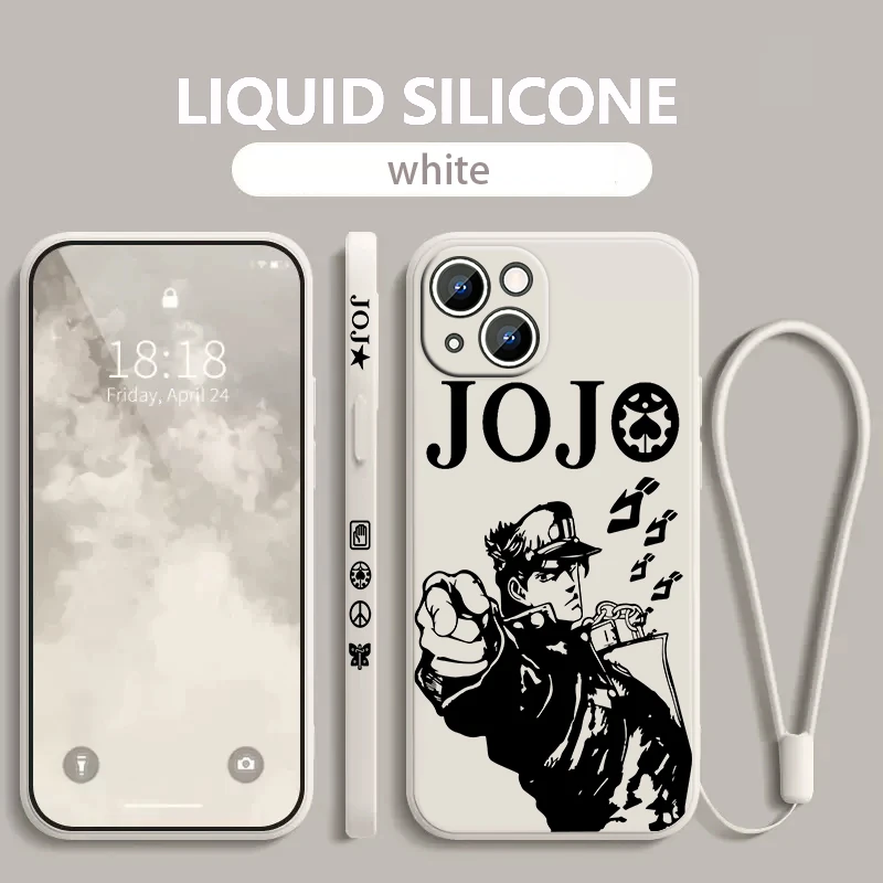 Anime Jojos bizarre Abenteuer Apple iPhone Handy hülle für 14 13 12 11 pro max plus xs xr x 8 7 se 2 3 flüssige linke Seil abdeckung