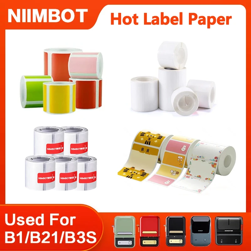 Niimbot Mini Printer Thermal Wire White/Color/Round/Flower Sticker Self Adhesive Waterproof Sticker For B1 B21 B203