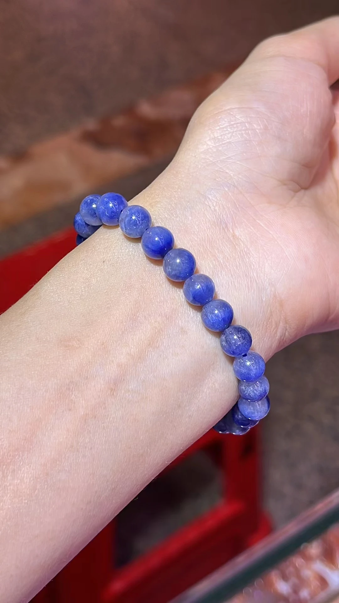 Natural Blue Rutilated Dumortierite Quartz Bracelet Jewelry Cat Eye Women Men 7.2mm Clear Round Beads Rare Stone AAAAA