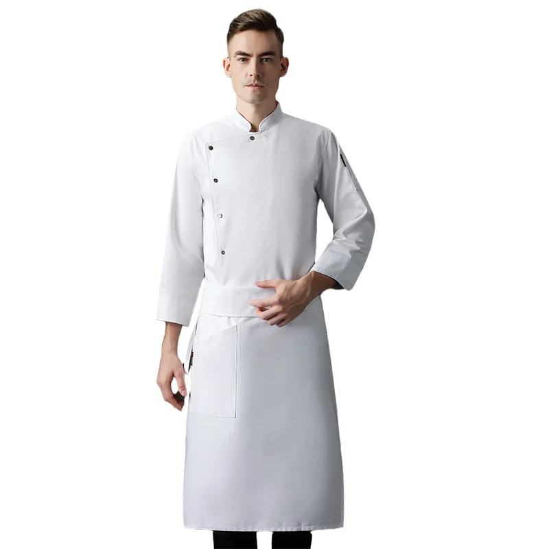 Chef Overalls Short Men's Summer Clothes Kitchen Hotel Canteen Dining Restaurant Women's Long Sleeve