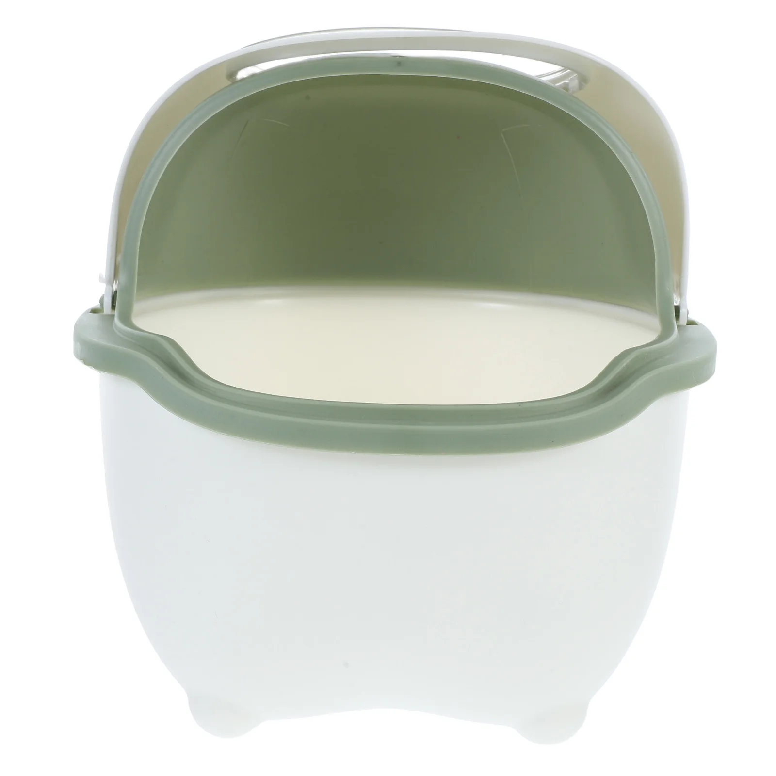 

Mini Desktop Trash Can Lid White Blue Cartoon Bear Waste Basket Compact No Odor Safe Kids Play Areas ganizer Trash Bin