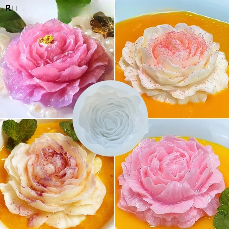 ómR zasPfingstrose Kerze Silikonform Rose Kuchen Schokolade Silikonform Seifenform Valentinstagsgeschenk Rosenblütenform Señqainter2 Parque
