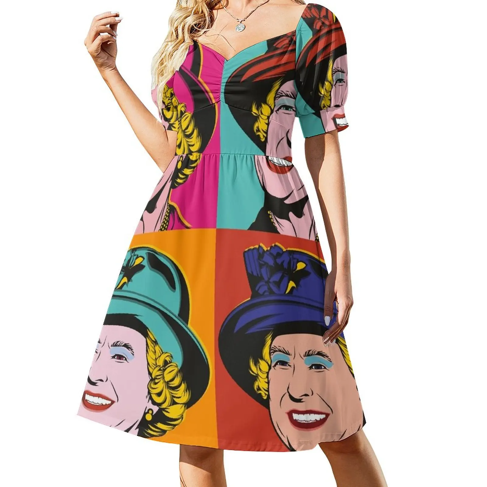 Warhol Queen Jurk met korte mouwen dames avondjurken elegante gast trouwjurk Damesmode Lange jurk vrouw