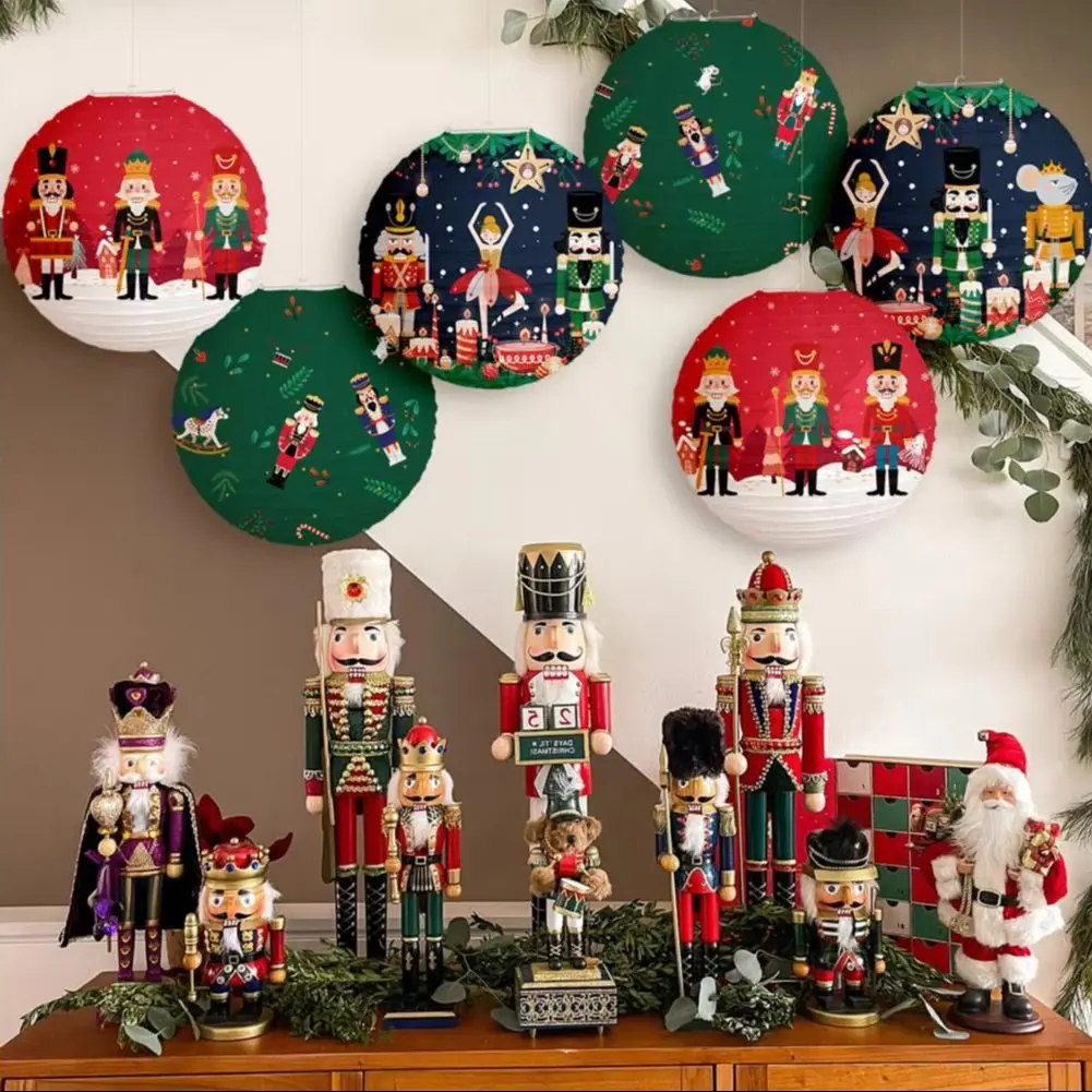 

30CM Christmas Paper Lantern Cartoon Figure Folding Handmade DIY Festive Paper Lantern Holiday Decorative Lanterns for 2024 Xmas